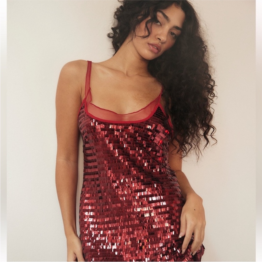 Free PeoplexIntimately Disco Fever Mini Slip Dress Sz M NWOT
